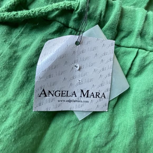 NWT Angela Mara x Gucci Green 100% Linen Wide Leg Pants Italy Medium Women - Picture 4 of 10